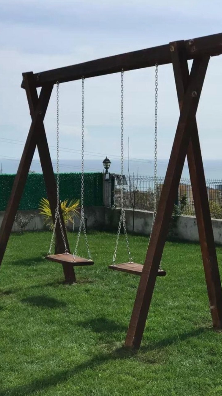 İki Oturaklı Ahşap Bahçe Salıncağı – 50x250 cm
